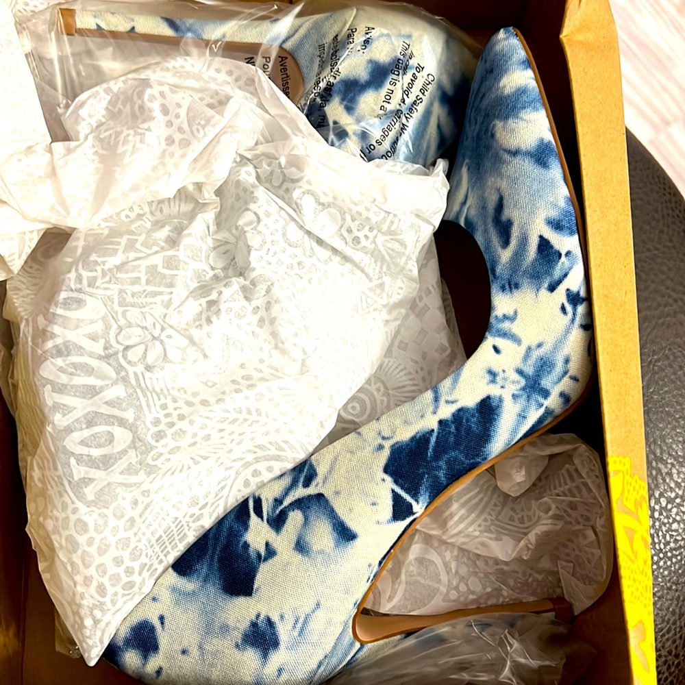 Worn once- “can’t stop-won’t stop blue tye-dye pumps & straight leg jeans!!!